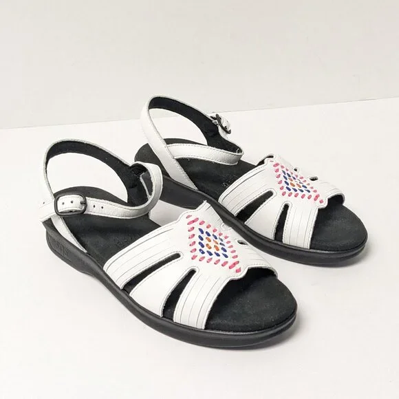 SAS Shoes Sas Huarache Ankle Strap Sandals White Womens M